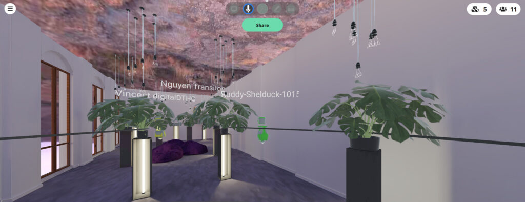 Blick in einen virtuellen Ausstellungsraum von Prater Digital